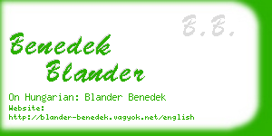 benedek blander business card